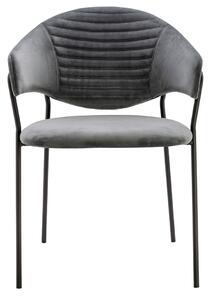 Szare krzesło tapicerowane z metalową podstawą - Nemo 2X