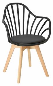 Czarne krzesło patyczak - Malene 3X