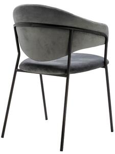 Szare krzesło tapicerowane z metalową podstawą - Nemo 2X