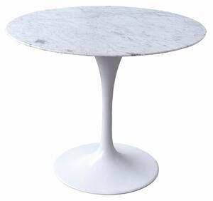 Biały marmurowy stół z metalową podstawą - Gobleto 2X