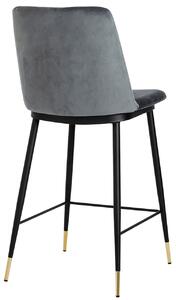 Szare krzesło barowe w stylu glamour do wyspy - Gambo 2X