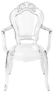 Bezbarwne krzesło do salonu z podłokietnikami - Trixi 3X