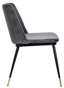 Welurowe krzesło szare tapicerowane - Gambo 3X