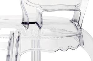 Bezbarwne krzesło do salonu z podłokietnikami - Trixi 3X