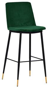 Zielone welurowe krzesło barowe tapicerowane - Gambo 2X