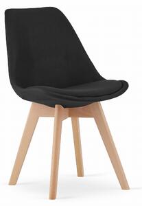 Krzesło do salonu Dior Nori czarne welurowe velvet bukowe nogi