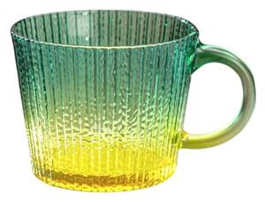 Filiżanka szklanka ryflowana duża butelkowa zieleń ombre 380 ML 1szt SZK176