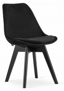 Krzesło DIOR czarne welurowe velvet aksamit czarne nogi
