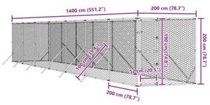 Kojec zewnętrzny dla psa, 2x14x2 m, stal galwanizowana