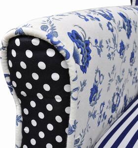Tapicerowany patchworkowy fotel uszak - Prado