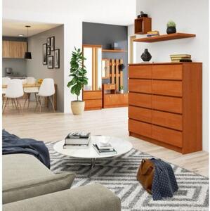 Komoda do salonu, sypialni, STILO, 10 szuflad, 120x40x121 cm, olcha, mat | TYLETEGOTU