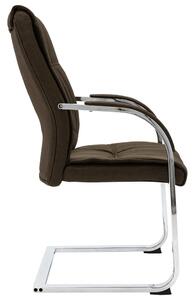 Brązowe tapicerowane krzesło konferencyjne - Lauris 3X
