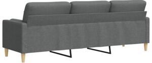 Sofa 3-osobowa z poduszkami, ciemnoszara, 210 cm, obita tkaninÄ