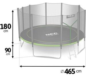 Trampolina NEO-SPORT NS-15Z231 FI 465 cm Czarno-zielony