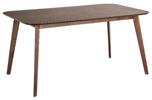 Stół do jadalni w stylu retro fornirowany MDF ciemne drewno 150 x 90 cm Ephrata Beliani