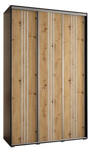 Szafa przesuwna wysoka Davos 6 160, gł. 60 cm czarny + artisan + srebrny