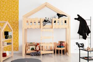 Dziecięce drewniane łóżko piętrowe domek - Zorin 2X