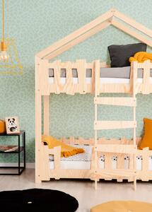 Dziecięce drewniane łóżko piętrowe ze stelażami - Zorin 5X