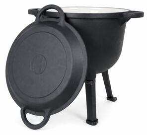 Kociołek żeliwny garnek na ognisko 2w1 emaliowany 10L grill ROSSNER