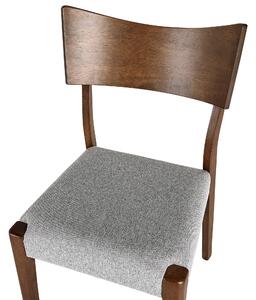 Zestaw 2 krzeseł do jadalni kauczuk tapicerowane siedzisko ciemne drewno Eden Beliani