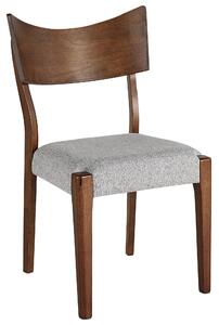 Zestaw 2 krzeseł do jadalni kauczuk tapicerowane siedzisko ciemne drewno Eden Beliani