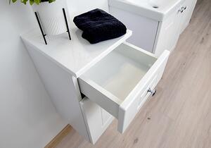 Biała szafka na umywalkę podwieszana - Carini 4X