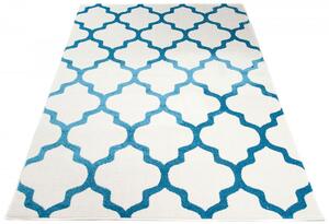 Niebiesko biały dywan w marokański wzór - Mistic 3X