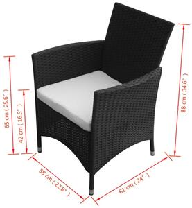 Komplet czarnych krzeseł ogrodowych - Galippe