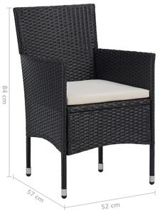 Zestaw czarnych krzeseł ogrodowych - Emiko 2X