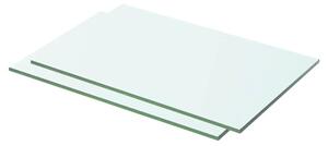 Półki, 2 szt., panel z przezroczystego szkła, 50 x 25 cm