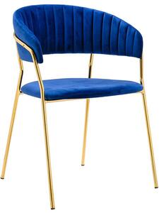 Krzesło ciemnoniebieskie w stylu glamour- Piano 2X