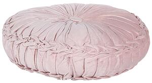Poduszka ozdobna dekoracyjna okrągła plisowana 40 cm różowa Udala Beliani
