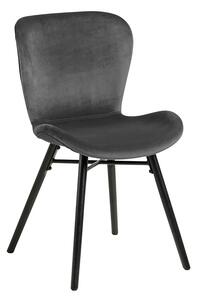 Welwetowe krzesło tapicerowane szare - Esso