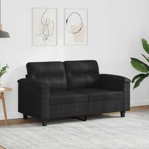 Sofa 2-osobowa, czarna, 120 cm, tapicerowana mikrofibrÄ