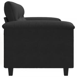 Sofa 2-osobowa, czarna, 120 cm, tapicerowana mikrofibrÄ