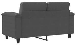 Sofa 2-osobowa, czarna, 120 cm, tapicerowana mikrofibrÄ
