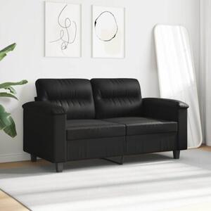 Sofa 2-osobowa, czarna, 120 cm, tapicerowana mikrofibrÄ