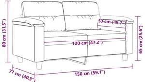 Sofa 2-osobowa, czarna, 120 cm, tapicerowana mikrofibrÄ
