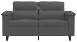 Sofa 2-osobowa, czarna, 120 cm, tapicerowana mikrofibrÄ
