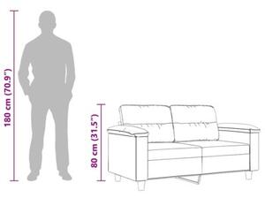 Sofa 2-osobowa, czarna, 120 cm, tapicerowana mikrofibrÄ