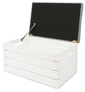 Biała skrzynia z pikowanym siedziskiem Alva 3X- 38 kolorów
