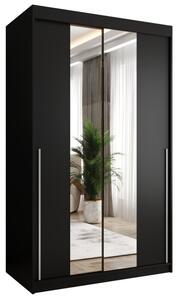 Szafa przesuwna z lustrem Garderoba SIMA T1 120 czarny + u. srebrny