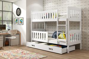 Białe drewniane łóżko dla dziecka 80x190 - Elize 2X