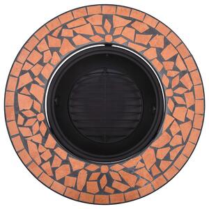 Okrągłe dekoracyjne palenisko ogrodowe terakota - Nodis
