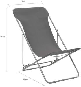Komplet szarych krzeseł plażowych - Loretto