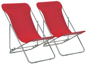 Komplet czerwonych krzeseł plażowych - Loretto