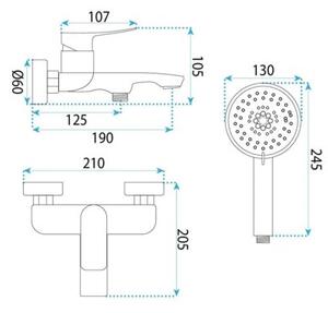 Bateria Wannowa REA Premium VISION Tytan
