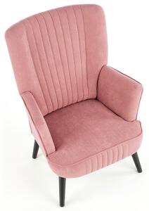 Różowy tapicerowany fotel do pokoju - Bovi