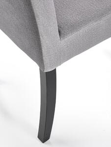 Krzesło drewniane z popielatą tapicerką - Tridin