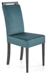 Drewniane krzesło z zieloną tapicerką - Tridin